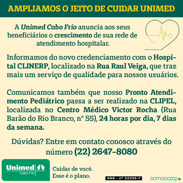 Cabo Frio anuncia crescimento de sua rede de credenciados para atendimento hospitalar