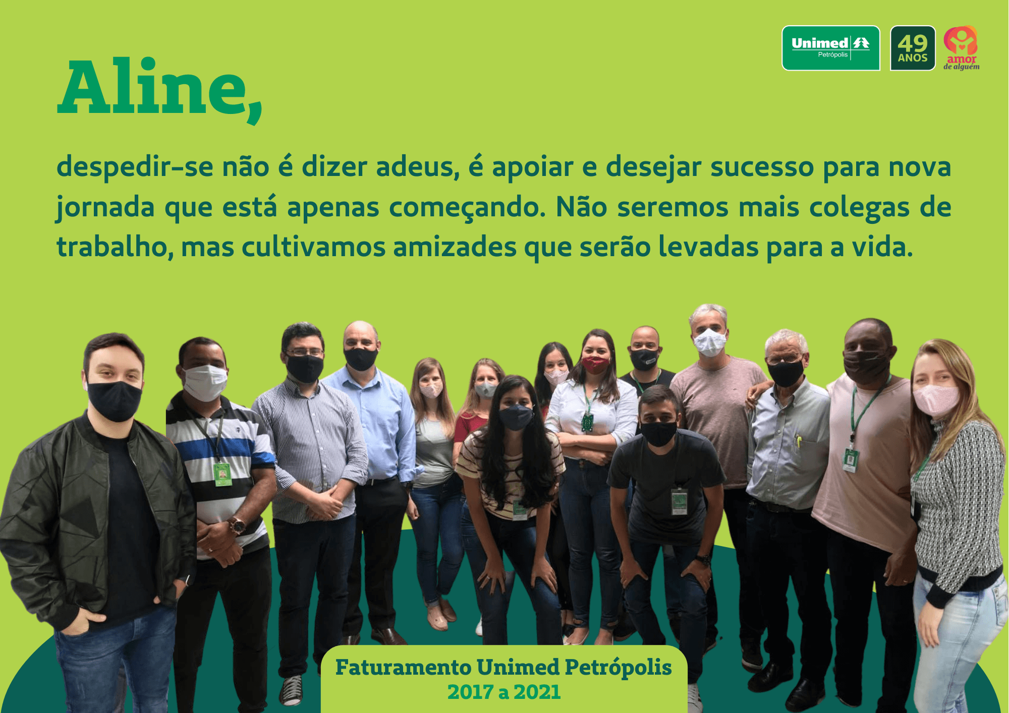 Homenagem na despedida de colegas de equipe