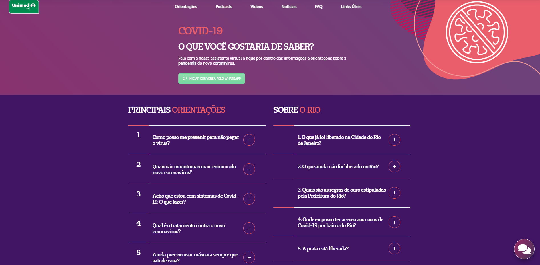 Hotsite traz diversas informações sobre o novo coronavírus