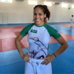 Judoca Thayane Lemos com a seleção brasileira em Tóquio