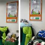 Alimentos e agasalhos arrecadados em campanha solidária