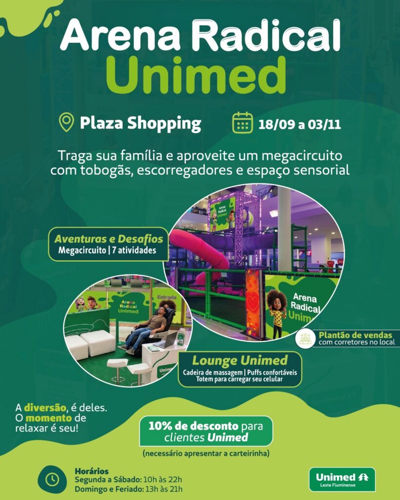 Arena Radical Unimed: Federada promove evento no Plaza Shopping Niterói
